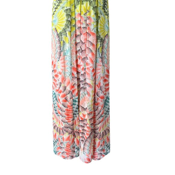 BCBGMAXAZRIA 100% Silk Maxi Inga Dress Womens Size 0 Lipstick Red Combo Goddess - Picture 3 of 11